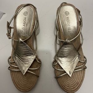 Tory Burch Gold Wedges